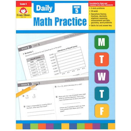 Evan-Moor Daily Common Core Math Practice, Grade 5 754